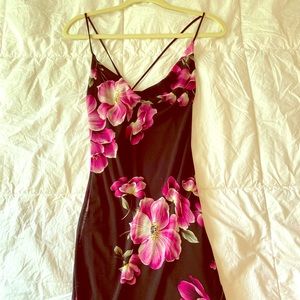 Floral cowl neck mini dress